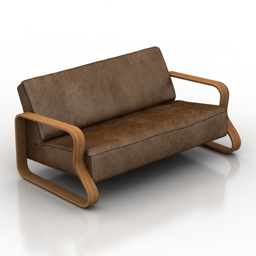 Sofa Alvar Aalto sofa model 544 3D Model Preview #e431fb6a