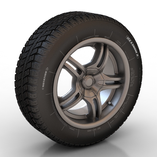Wheel car tire 3D Model Preview #44c46285