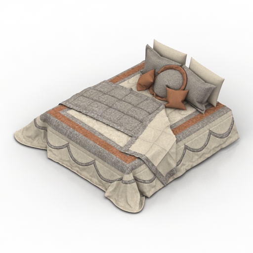 bed classical bed cloth 3D Model Preview #d71e668b