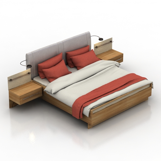 Bed nightstand 3D Model Preview #0f3009b7