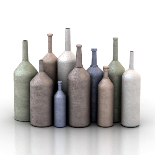 Bottles Decoration 3D Model Preview #bf0b1e1a