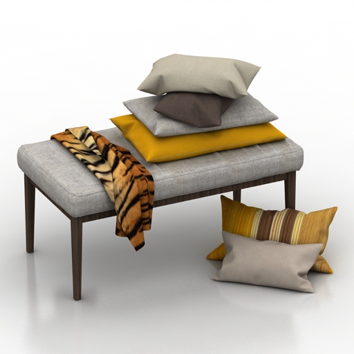 Seat with pillows 3D Model Preview #7aea13f0