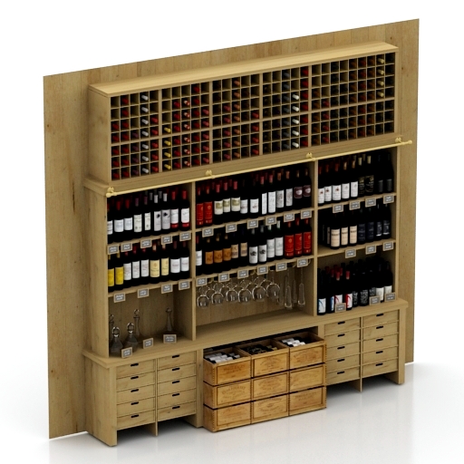 rack chez le caviste wine stand 3D Model Preview #3dc63221