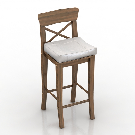 Chair bar wooden 3D Model Preview #a735c76f