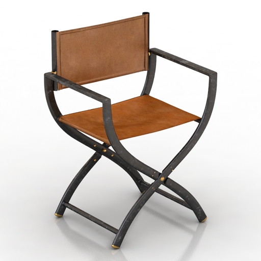chair 1970s french director's chair 3D Model Preview #2f608da3