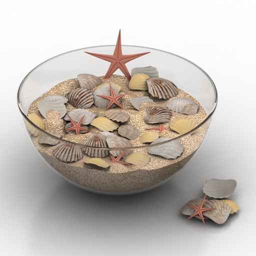 Vase Seashells decor 3D Model Preview #d87cbf94