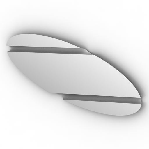 mirror fiam the wing elliptical wall mirror 3D Model Preview #b260f43f