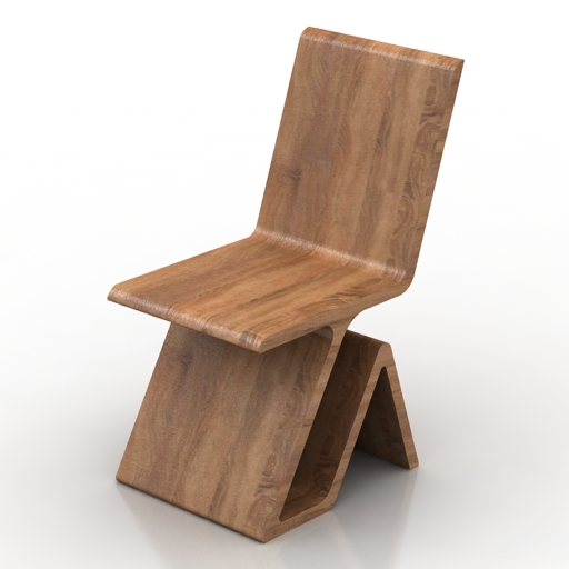 chair contemporary wood 3D Model Preview #368c8d6e