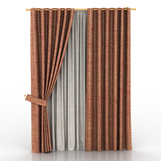 Curtain with eyelets 3D Model Preview #d61030b3