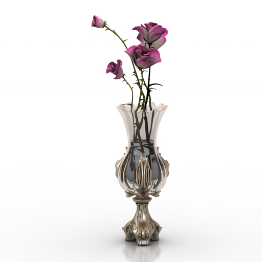 vase risoli classic graceful vase garden roses 3D Model Preview #4c425953