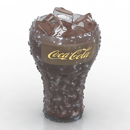 Glass of cocacola 3D Model Preview #f9e04544