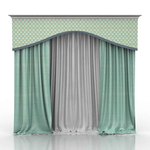 curtain with lambrequin 3D Model Preview #960f16b8