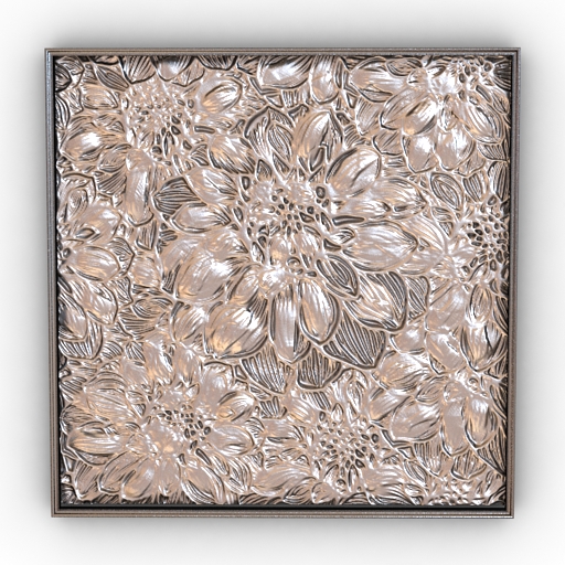 Bas-relief Flower Decor 3D Model Preview #eee1609e