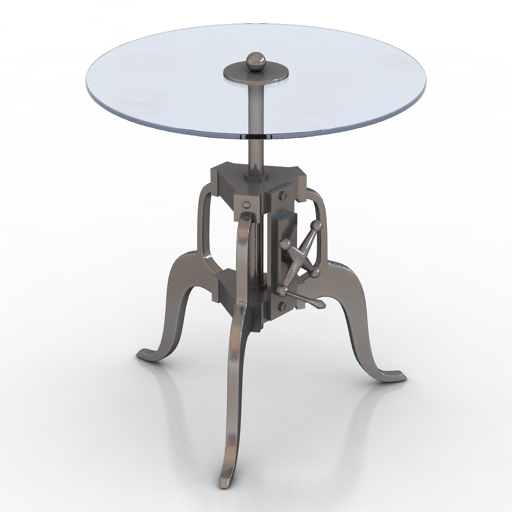 Table Kare Design Side Table Industrial Alu 3D Model Preview #e1b33dca