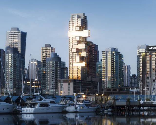 Fifteen Fifteen tower by Ole Scheeren, Vancouver, Canada