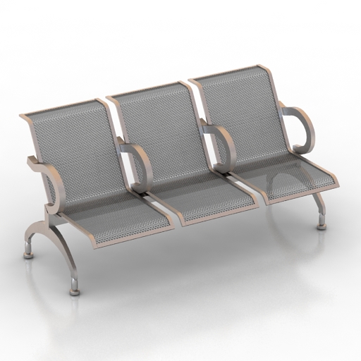 chair tandem bench 3D Model Preview #5c5975ff