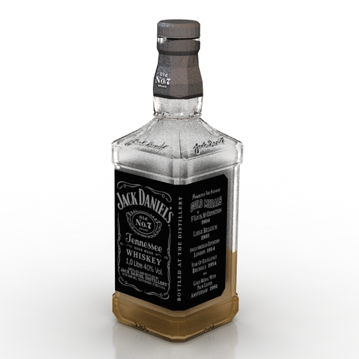 bottle jack daniels whiskey 3D Model Preview #d3ce178c
