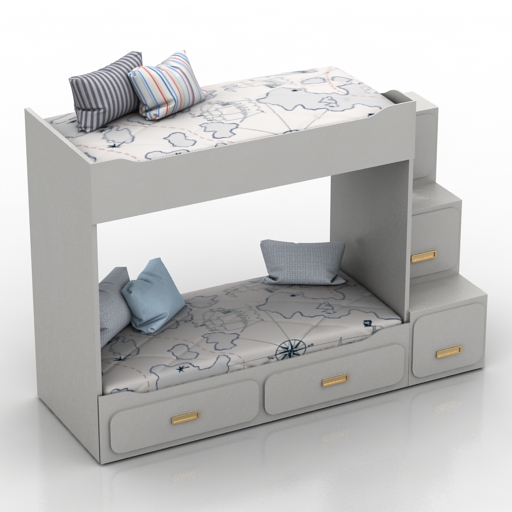 bed childrens 2-tiered 3D Model Preview #9a8f8807