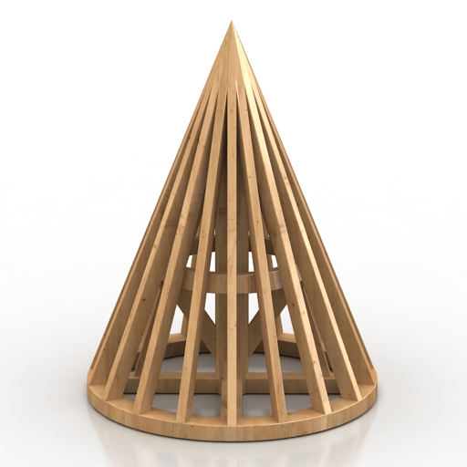 Decor Wood Cone Maquette 3D Model Preview #4facdf03