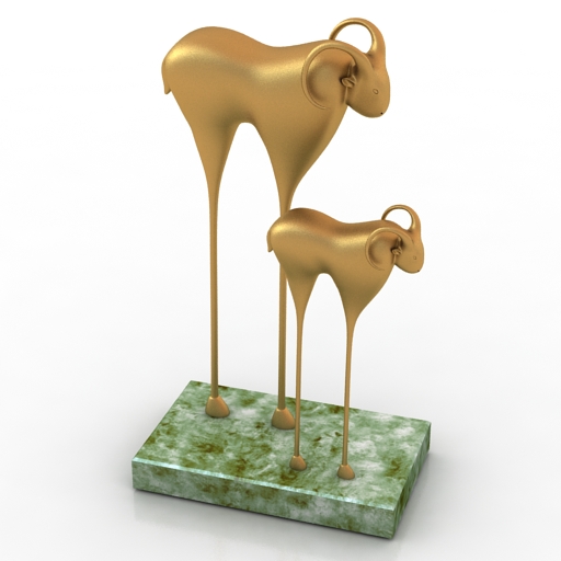 figurine buffalo 3D Model Preview #05e8b209
