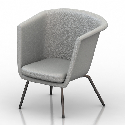 Armchair H57 Easy Chair by Herbert Hirche 3D Model Preview #6cc780c8