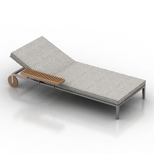 lounge gloster grid lounger buffed teak 3D Model Preview #06e71960