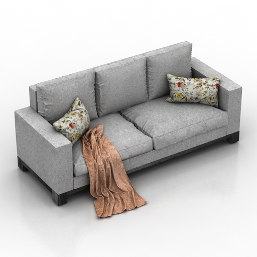 sofa suede 3D Model Preview #0ac99212