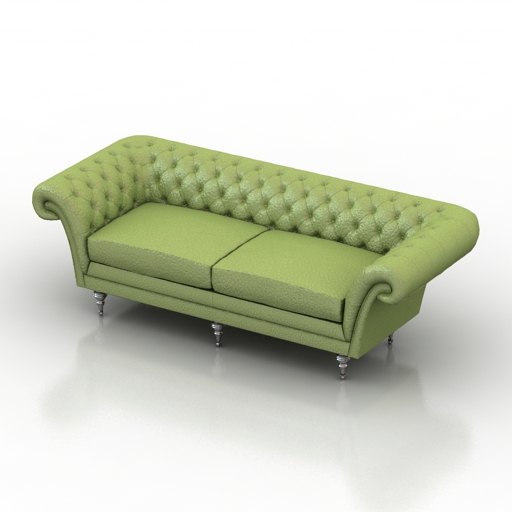 Sofa Chesterfield 3D Model Preview #d65361f0