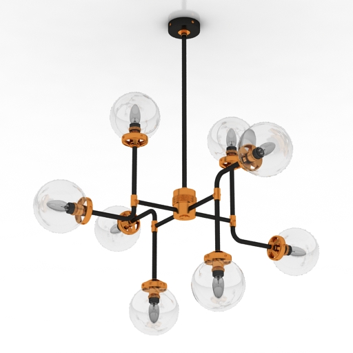 luster loft designe chandelier 681 3D Model Preview #d643e2a3