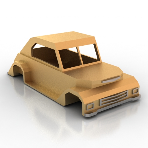 car body 1940s retro lowpoly 3D Model Preview #a7ea7de3