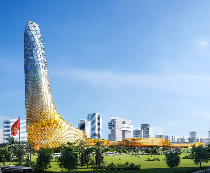 Dragon Tower by Dewan Architects + Engineers, Hanoi, Vietnam