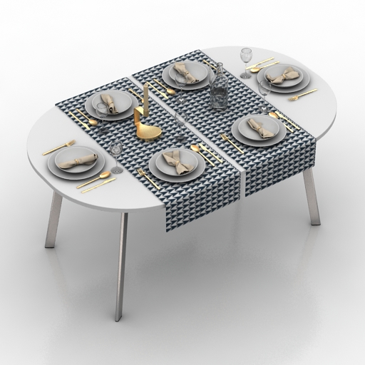 Table setting decor 3D Model Preview #a8a2e239