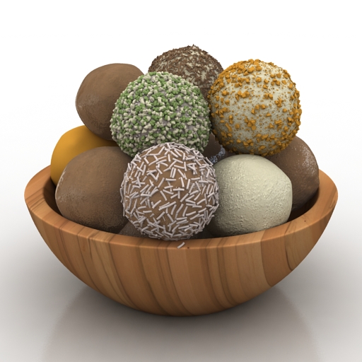 vase chocolate balls 3D Model Preview #e5c0154a