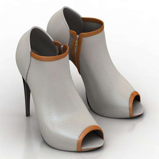 Shoes Chanel Ankle Boots Peep-Toe Shoes 3D Model Preview #f5133180
