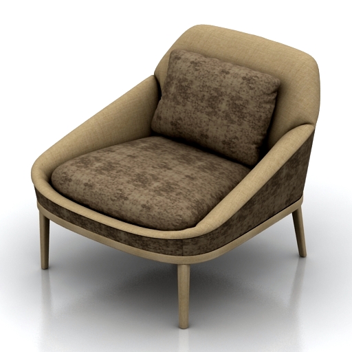 armchair offecct ezy wood 3D Model Preview #6210fe9a