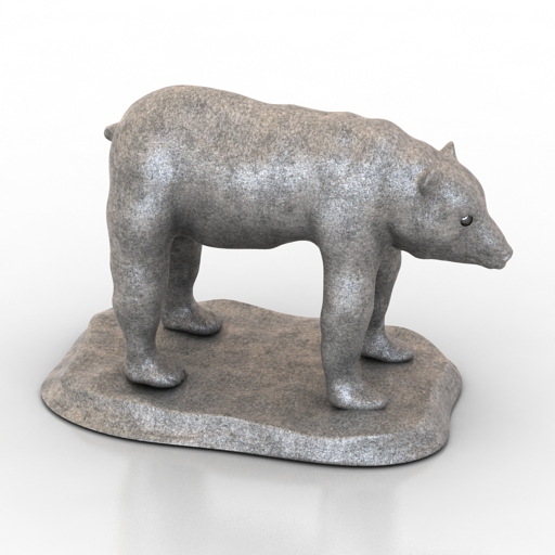 statue stone bear 3D Model Preview #668c26f9