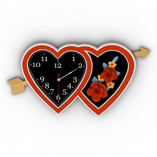 clock two hearts 3D Model Preview #12ca2c7e