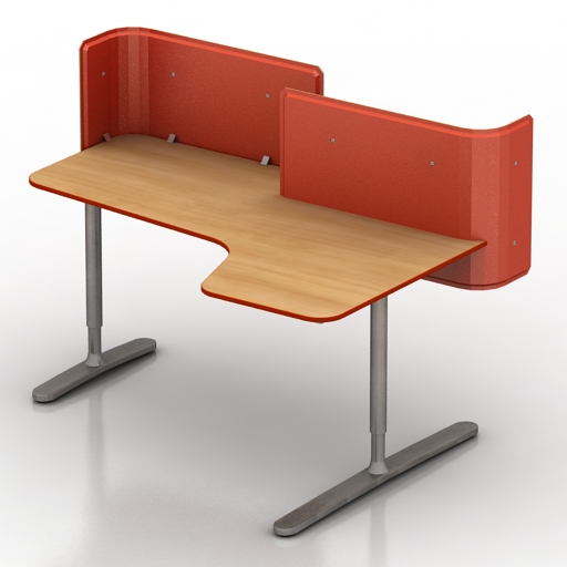 Desk Ikea Bekant Table 3D Model Preview #9d77db5e