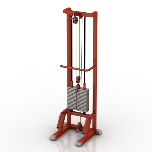 block machine gym equipment 3D Model Preview #8e69324c