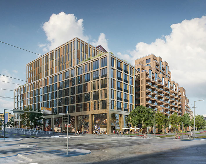 Mixed-use development by A-lab and LPO, Oslo, Norway