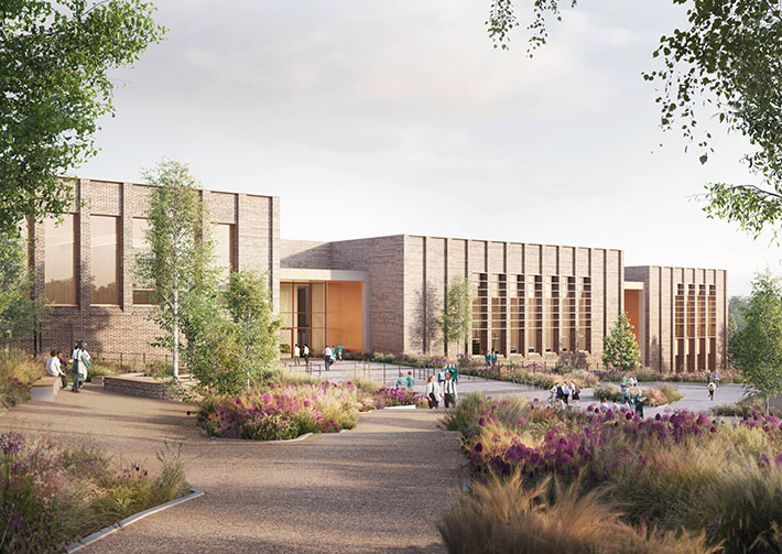Zero-carbon secondary school by Atkins, Burgess Hill, England