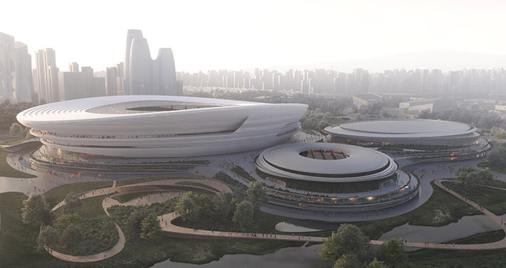 Hangzhou International Sports Centre by ZHA, Hangzhou, China