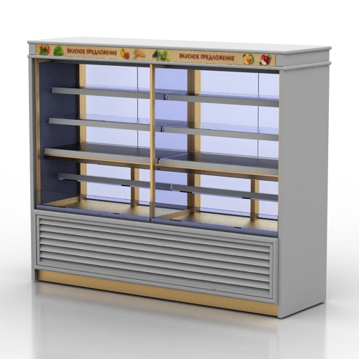 rack heated showcase cabinet for the sale of ready-to-eat meals 3D Model Preview #8c14ba05
