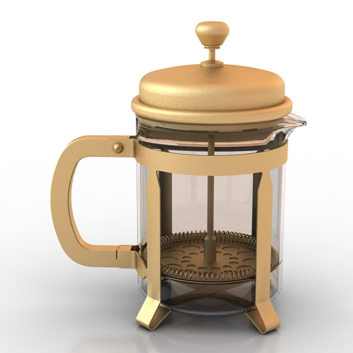 Teapot French press teapot kettle 3D Model Preview #c91f158b