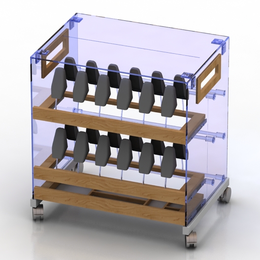 Cart Glass shoe rack 3D Model Preview #7ce4e0a4