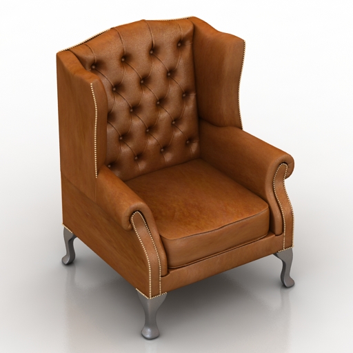 armchair chesterfield queen anne 3D Model Preview #b1e11eba