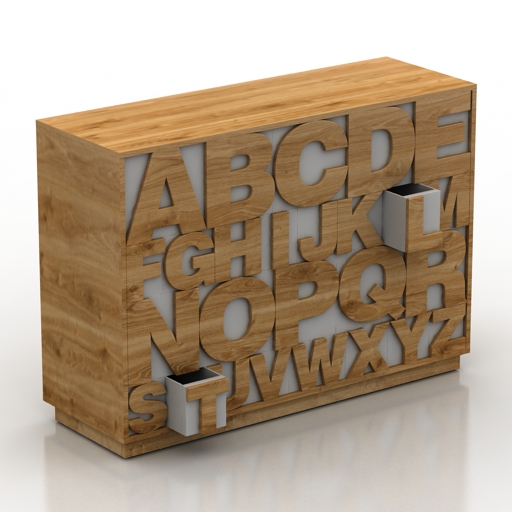 locker alfabet cabinet de rangement en manguiler l 120 3D Model Preview #1c02e7ec