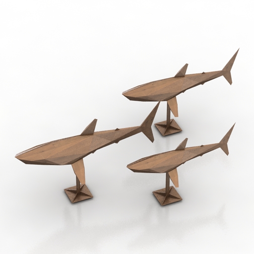Statue Shark art object 3D Model Preview #3d78c1bb