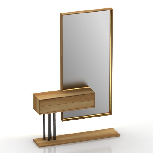Mirror with light in the hallway 3D Model Preview #c293952d