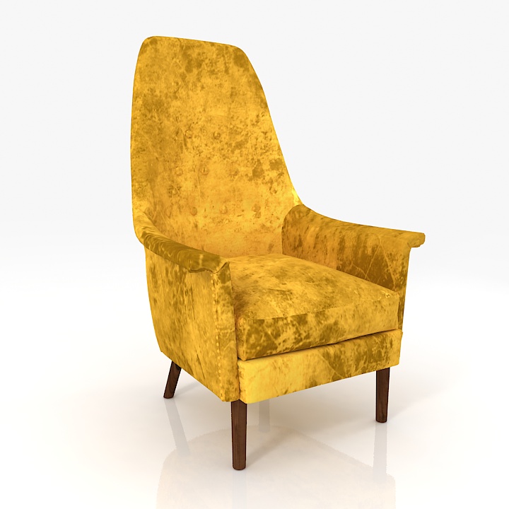 alistair velvet chair 3D Model Preview #396f9d68